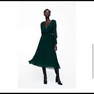 Zara Pleated Midi Dress
